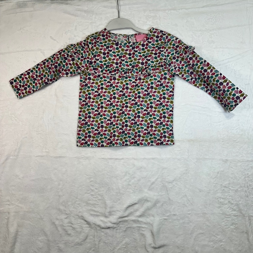 BISBY Floral Ruffle Blouse 4 Multicolor Long Sleeve Top‎ Girls